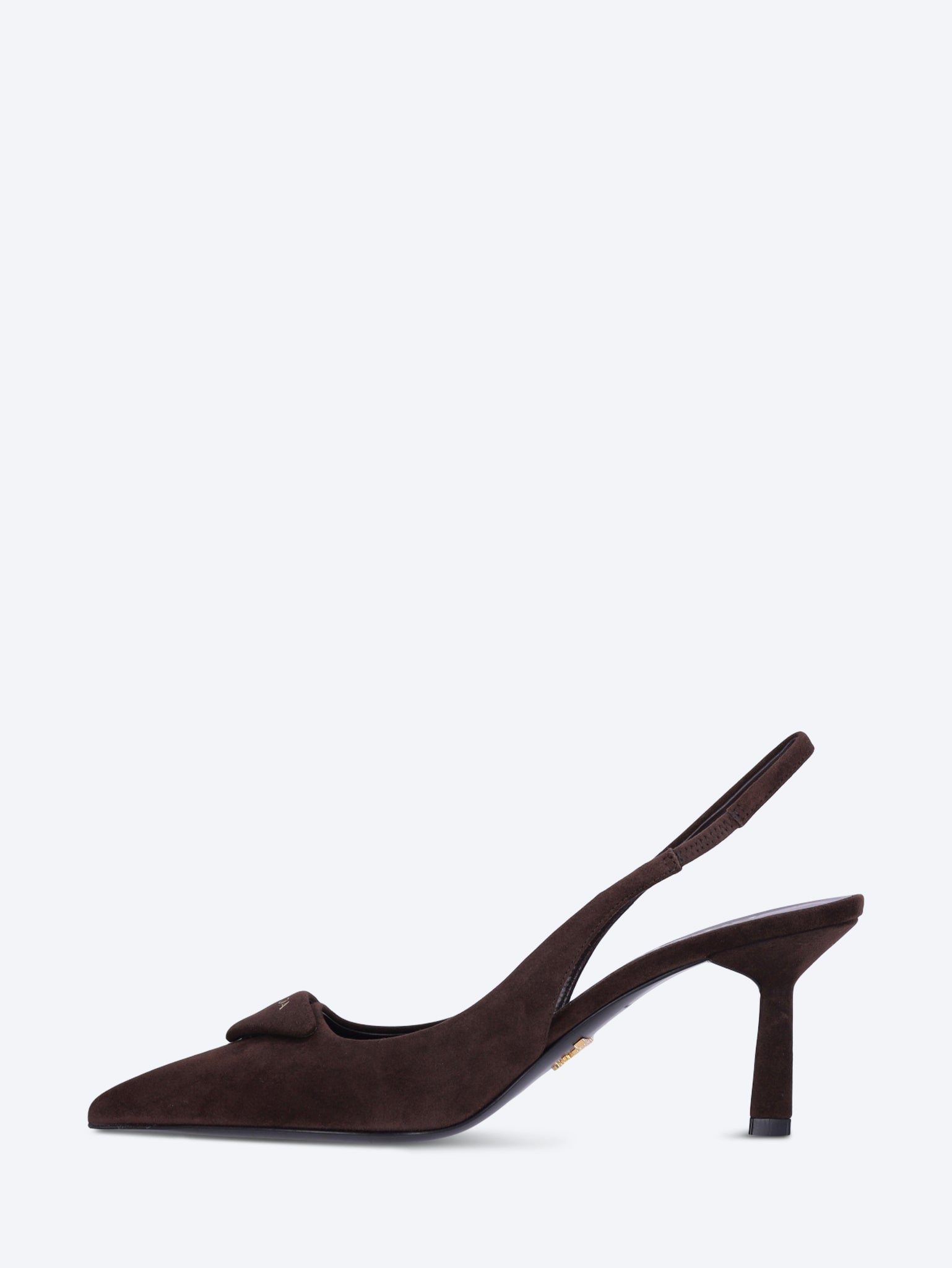 Prada logo camoscio leather open-heel pump 4