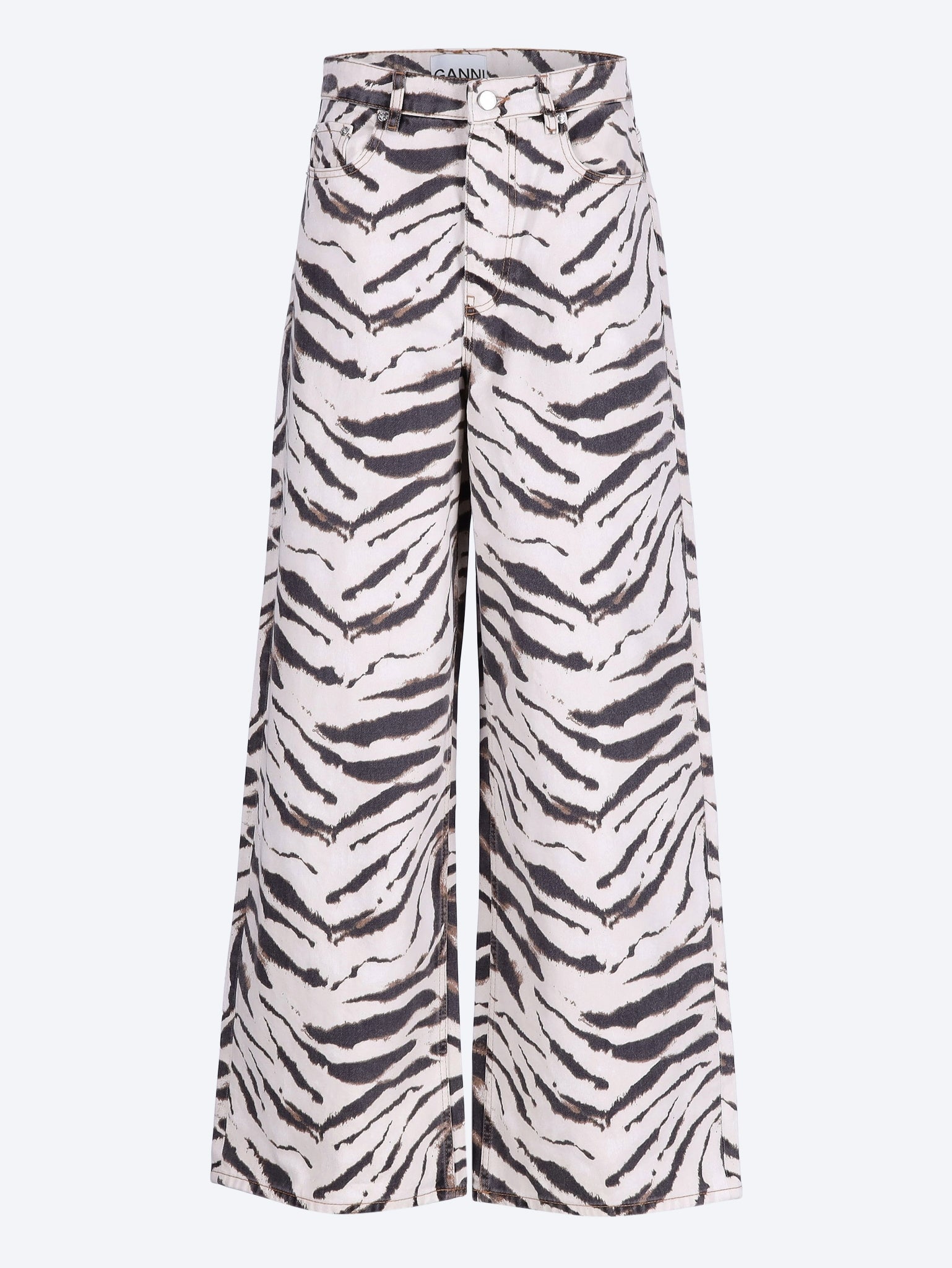Print denim lari jeans 1