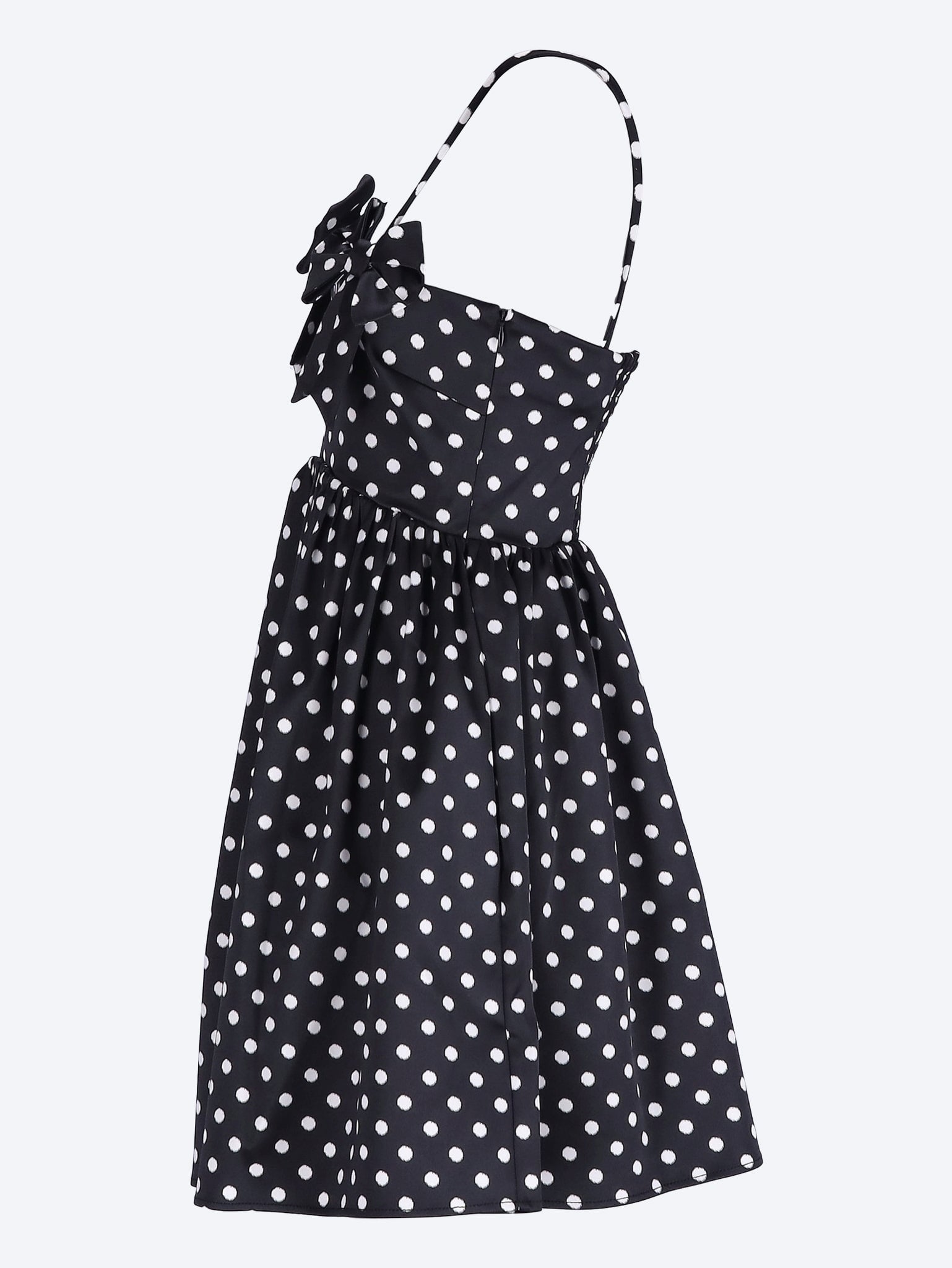 Printed double satin mini strap dress 2