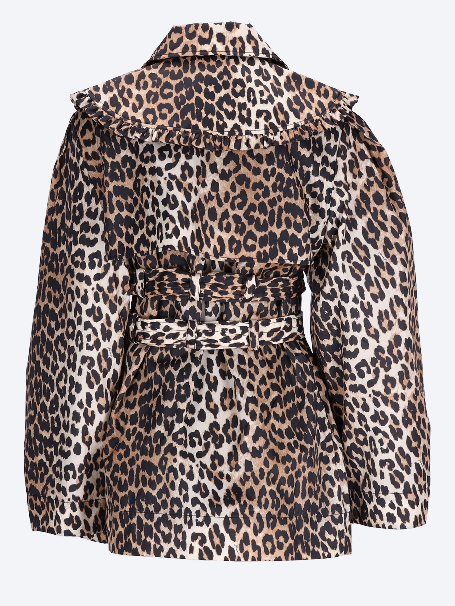 Printed duchesse nylon short trench 3