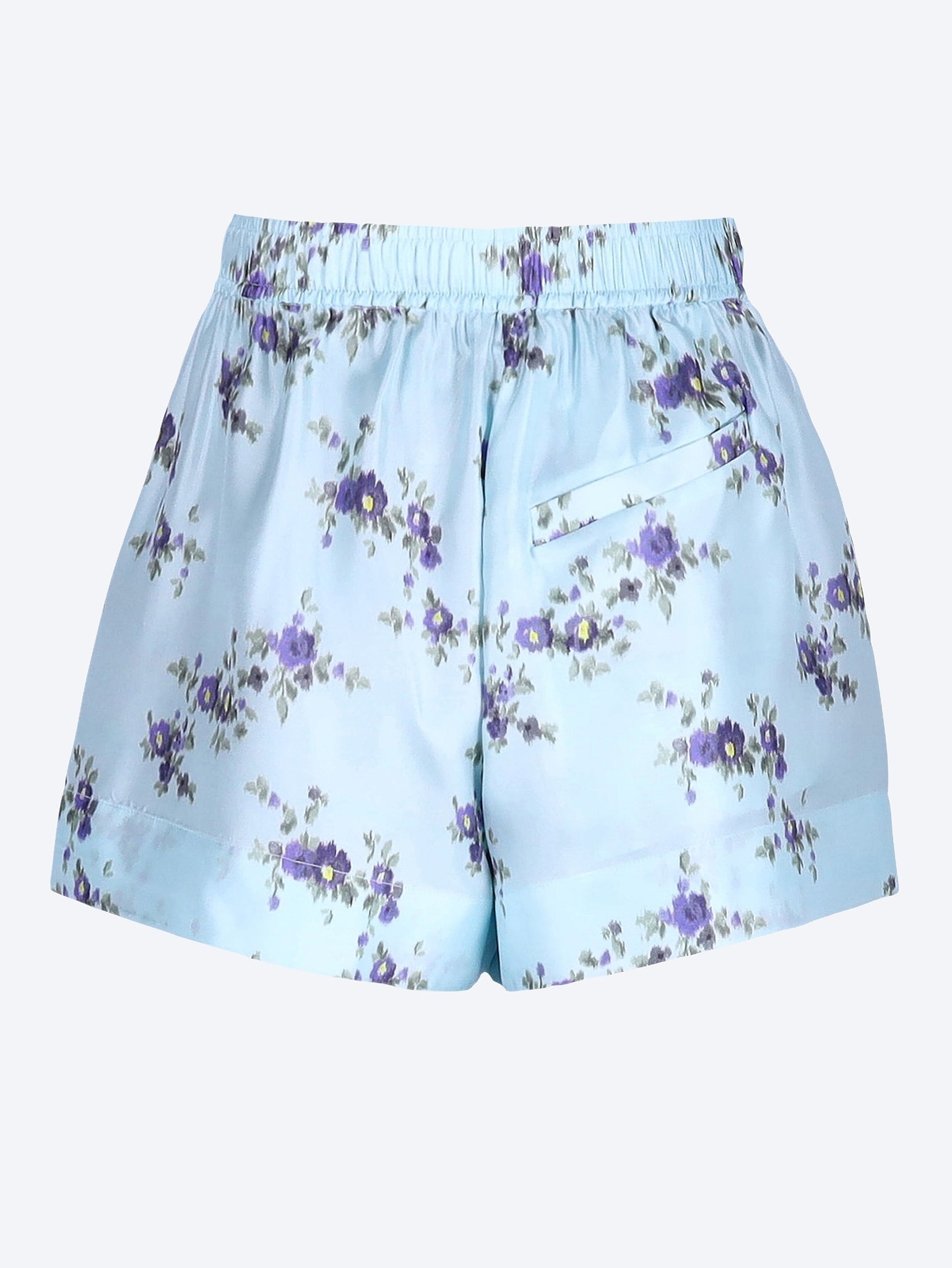 Printed silk twill elasticated shorts 3