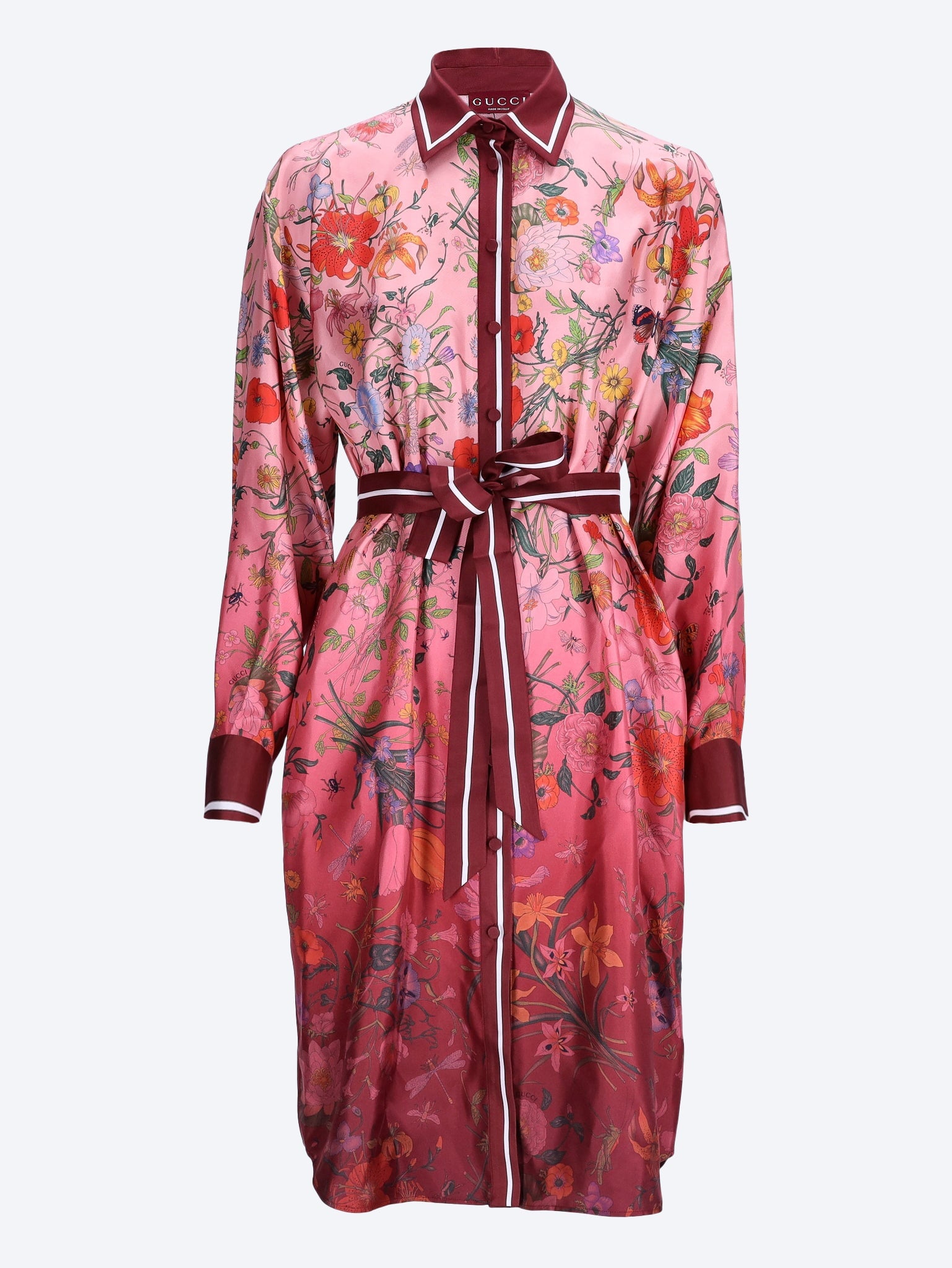 Printed silk twill shirt dress 1