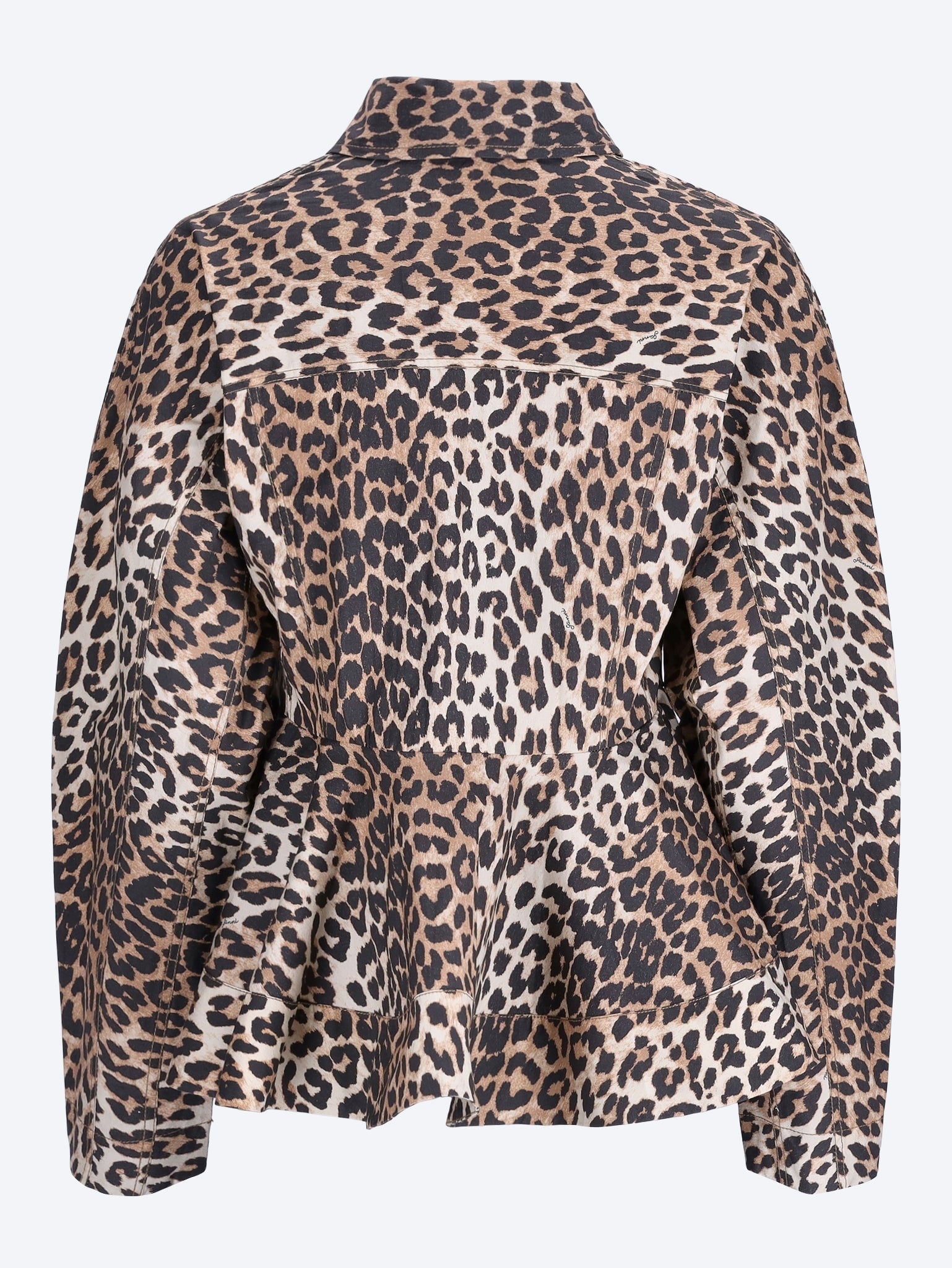 Printed stretch cotton peplum shirt 3