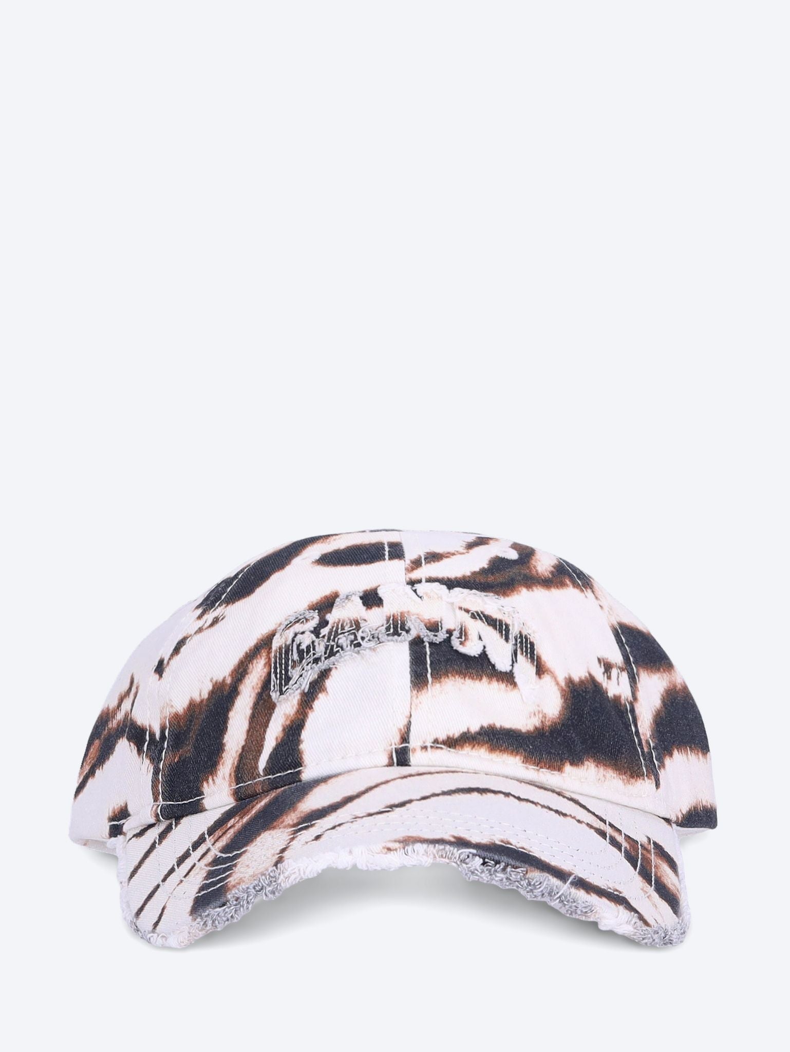 Printed zebra washed cotton canvas cap 1