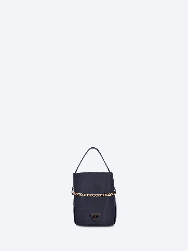 Re-nylon leather mini bucket bag 4