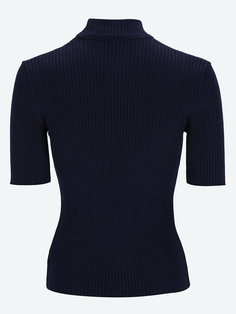 Reedition rib knit short sleeve sweater 2