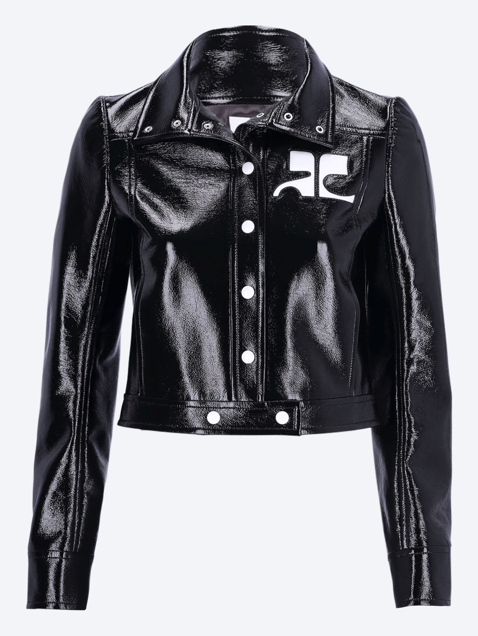ジャケット COURREGES Woman Jacket Black PERCBL005VY0014 9999 VINYL TRUCKER JACKET - courrèges