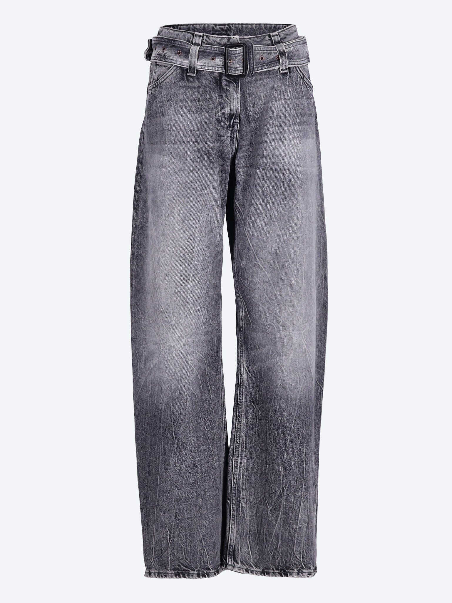 Relaxed fit belted jeans 1