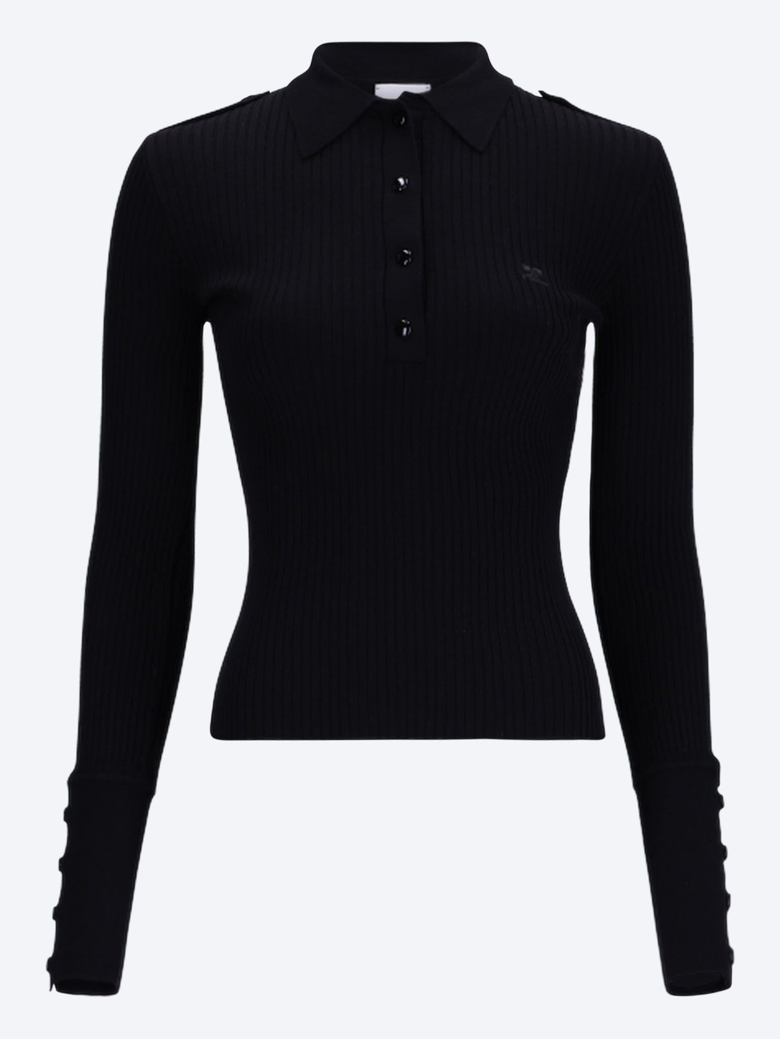 Rib knit long sleeve top 1