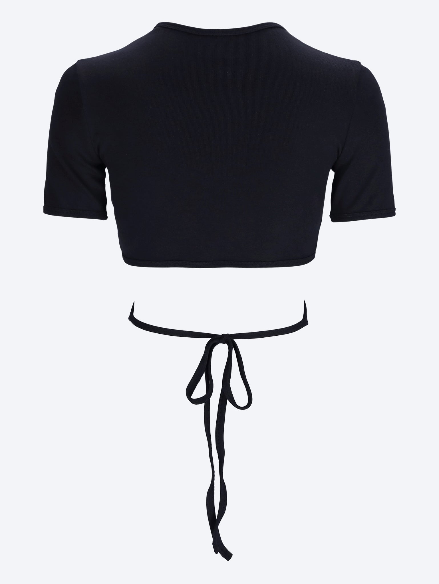 Ribbon cut out contrast t-shirt 2