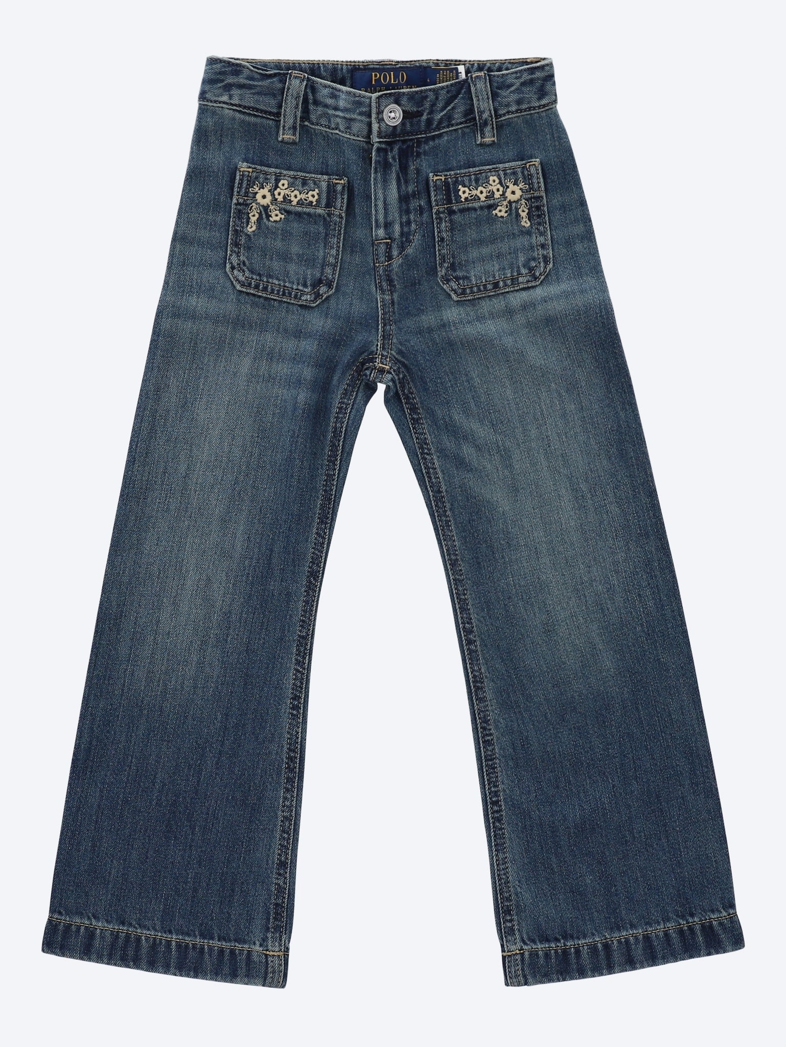 Rigid denim wide jeans 1