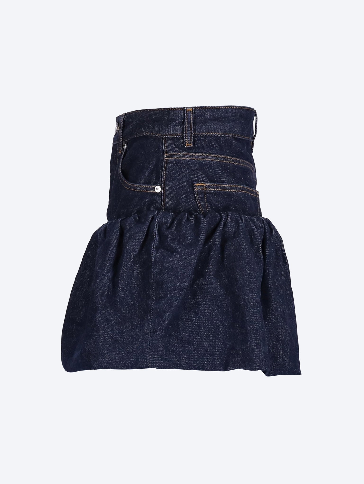 Rinse denim bubble mini skirt 2