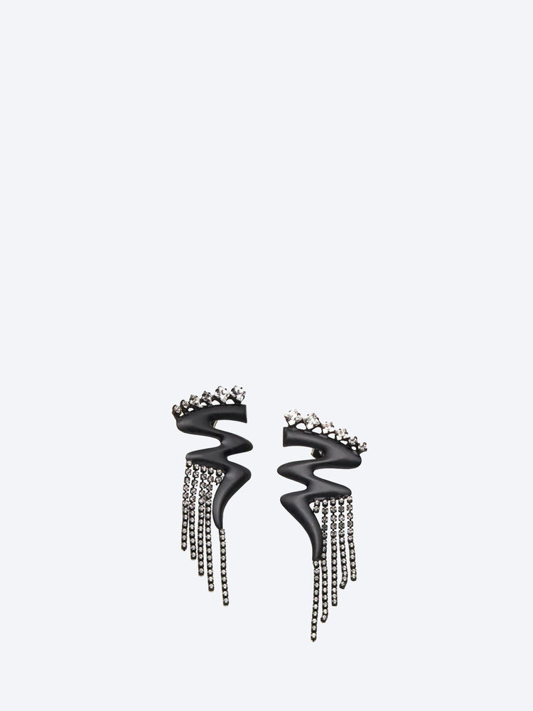 Boucles d'oreilles rivières noires-saigres plaquées 1
