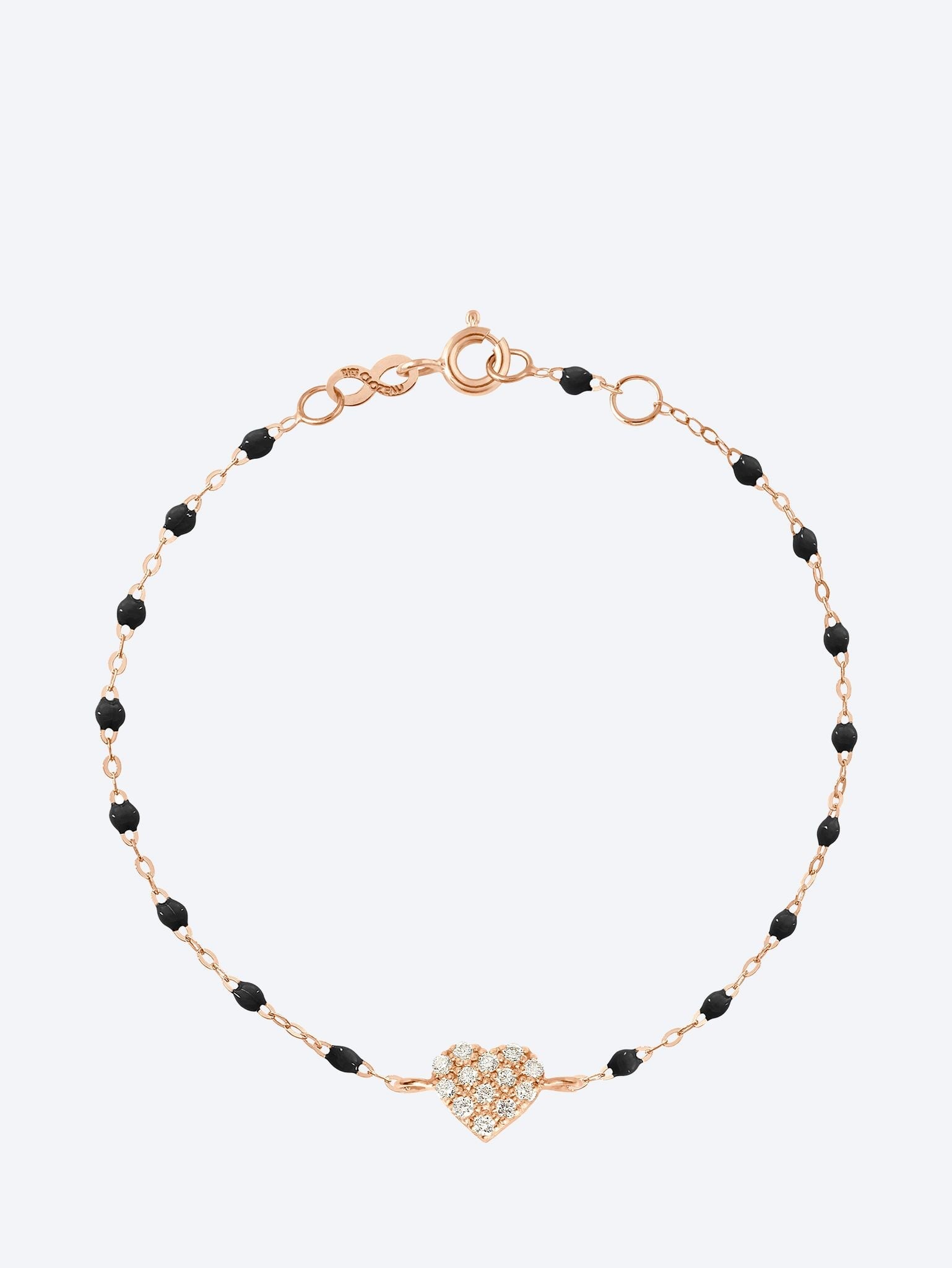 Verliebtes schwarzes Armband aus Roségold 1