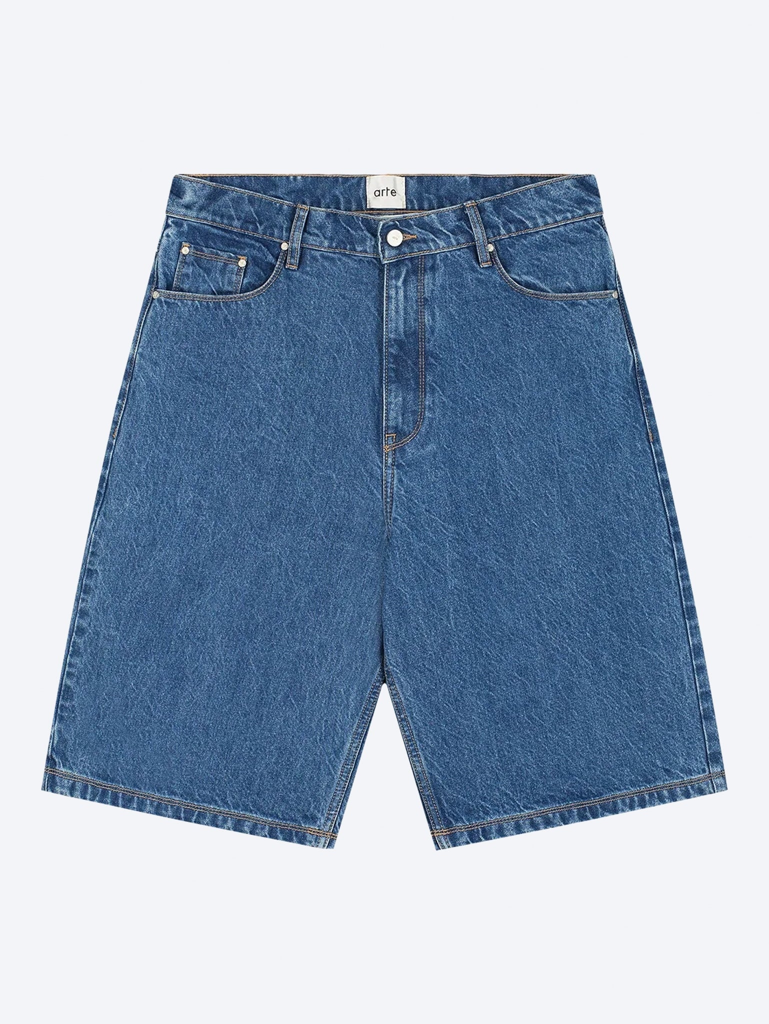 Jeansshorts mit runden Taschen 1