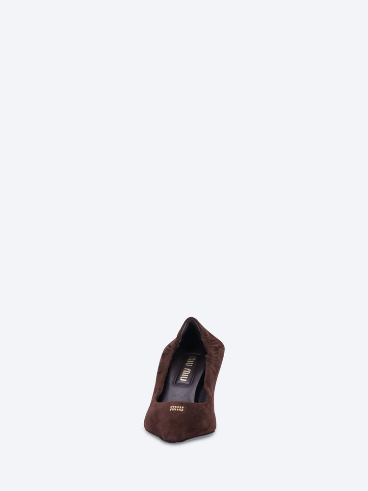 Chaussures de pompes en cuir de logo Miumiu 3