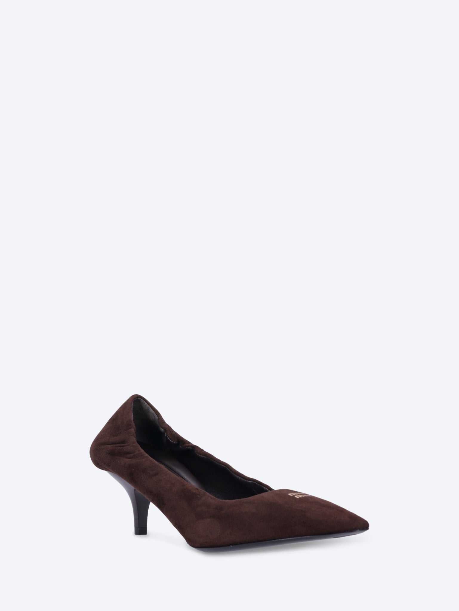 Chaussures de pompes en cuir de logo Miumiu 2