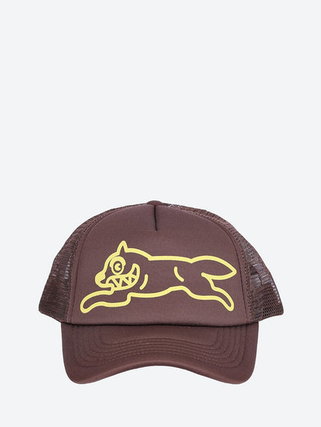 Running dog trucker cap