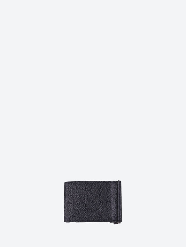 Geldscheinklammer-Geldbörse aus genarbtem, mattem Kalbsleder von Saint Laurent Paris 2