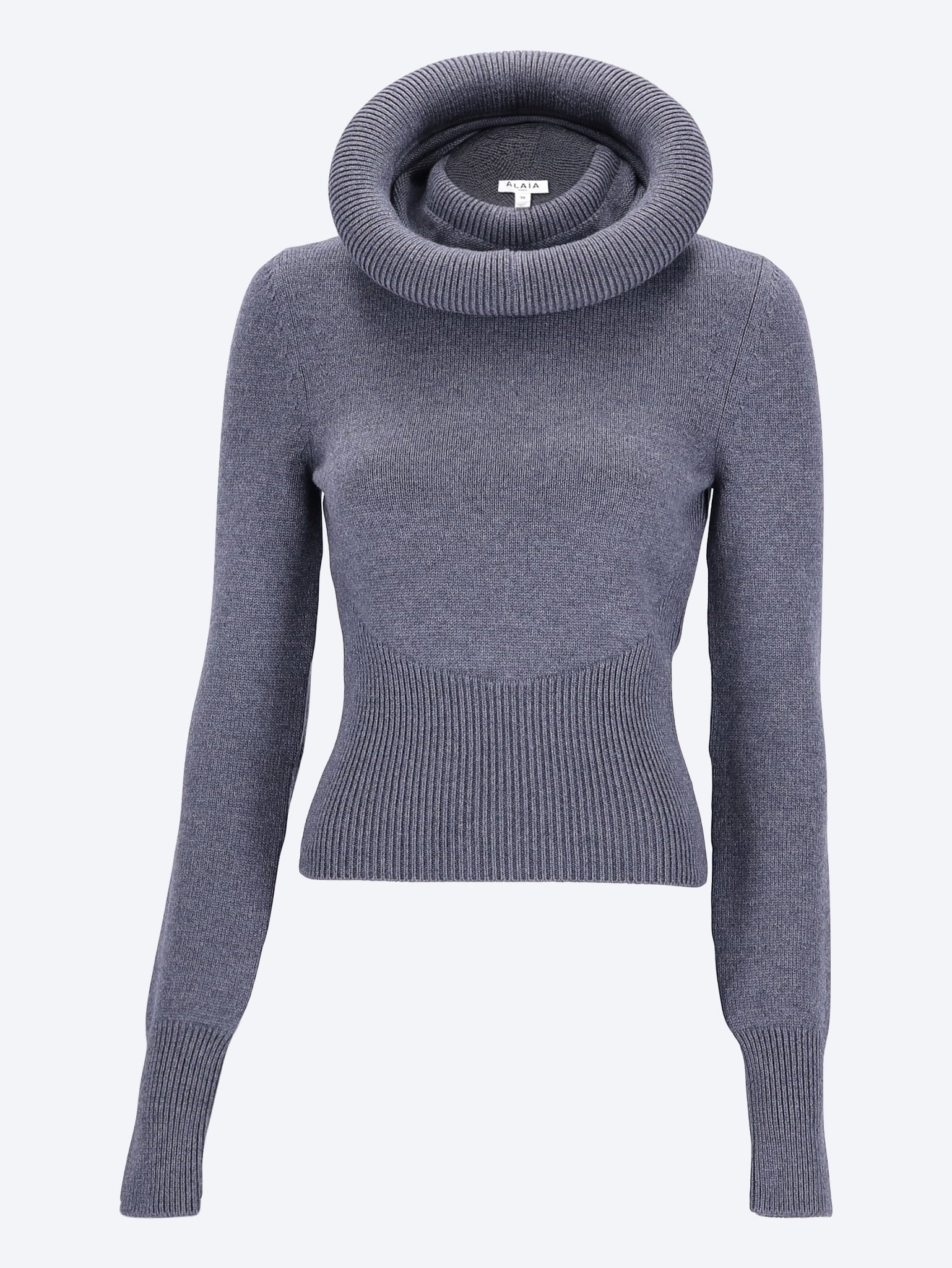 Sculptural wool crewneck sweater 1