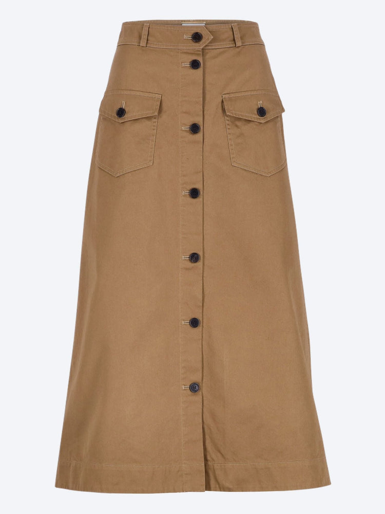 Midi skirt in cotton serge 1