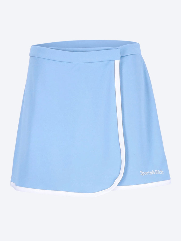 Serif logo embroidered wrap skirt 1