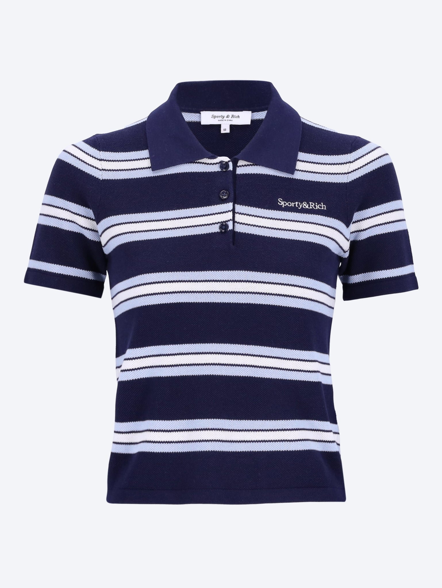 Serif logo silk pique cropped polo 1