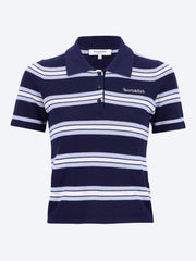 Serif logo silk pique cropped polo ref: