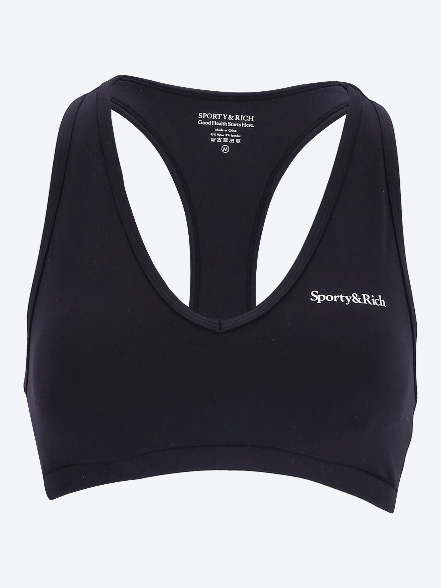 Serif logo v neck sports bra 1