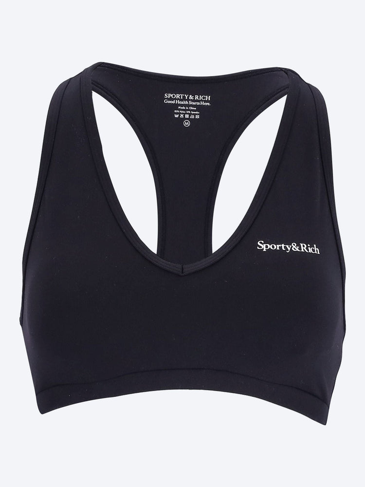 Serif logo v neck sports bra 1