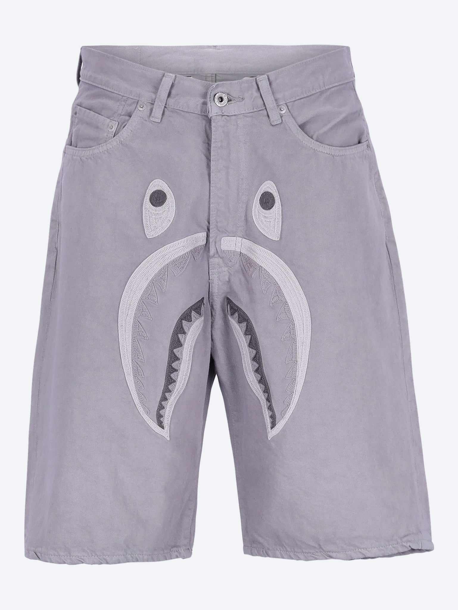 Shark garment dye relaxed fit denim shorts 1