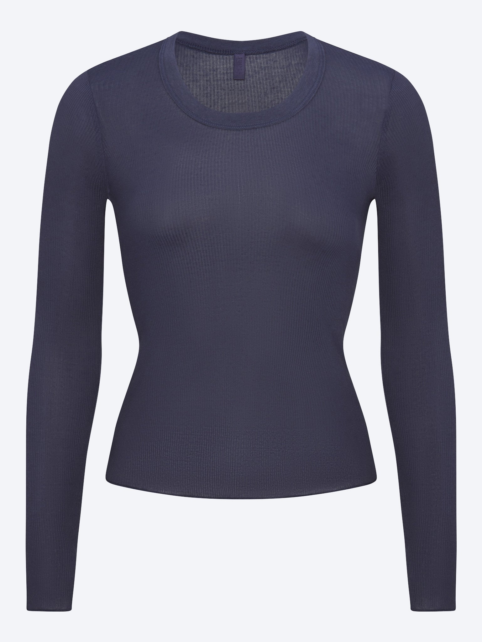 Sheer cotton long sleeve wide crew 1