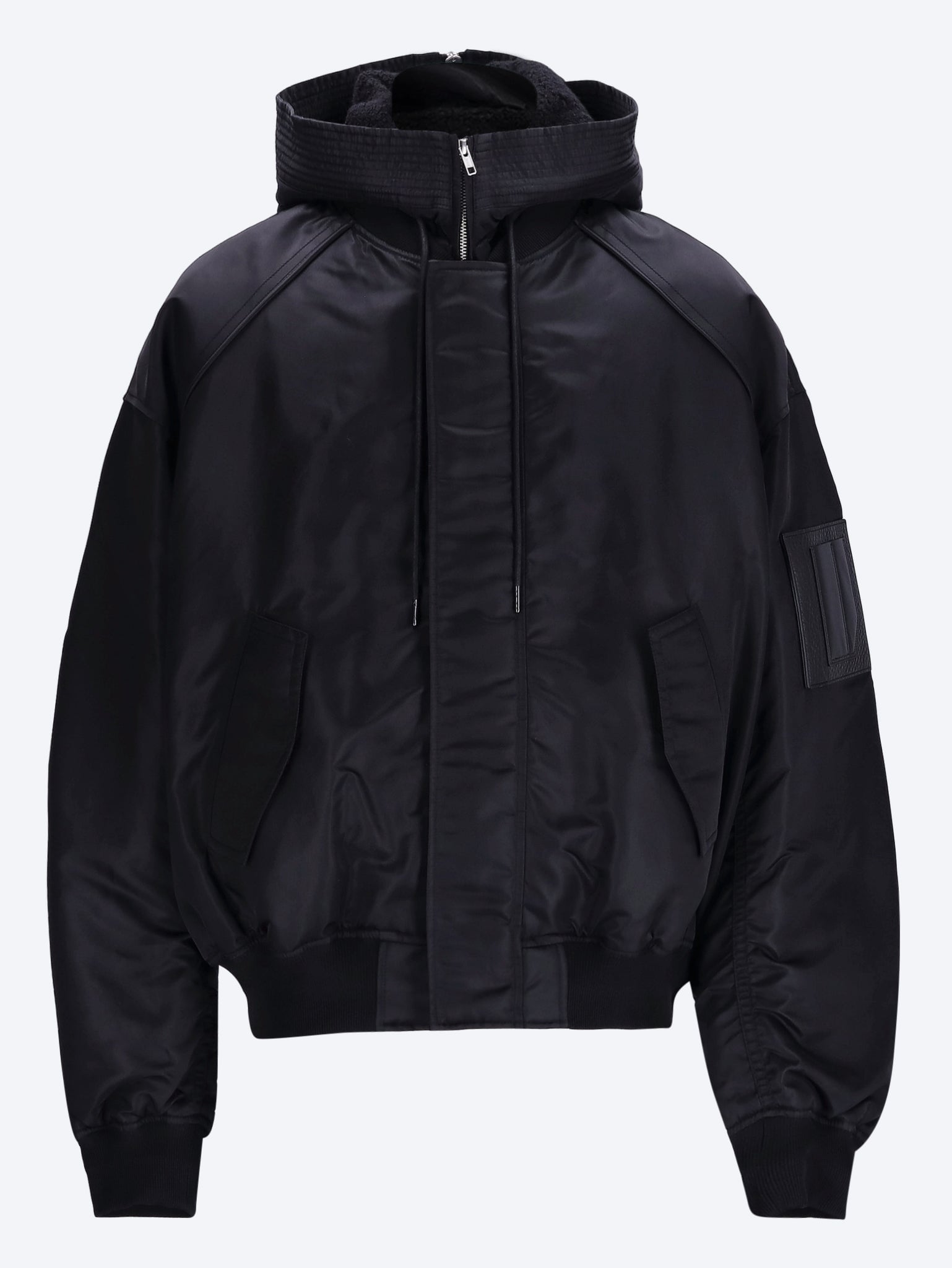 Sheering lambskin hood ma-1 jacket 1