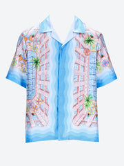 Silk twill cuban collar shirt ref: