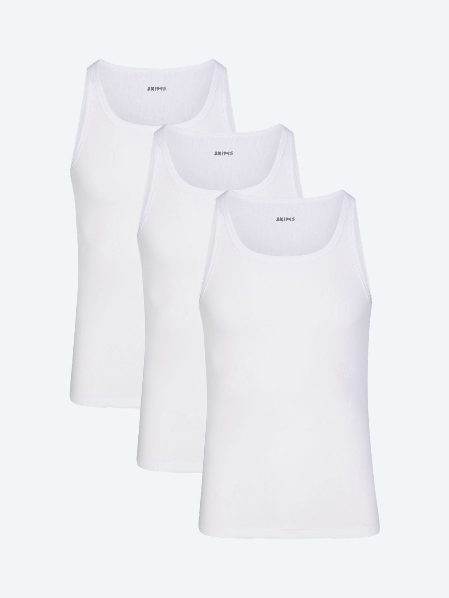 Skims Baumwollripp-Tanktop im 3er-Pack 1