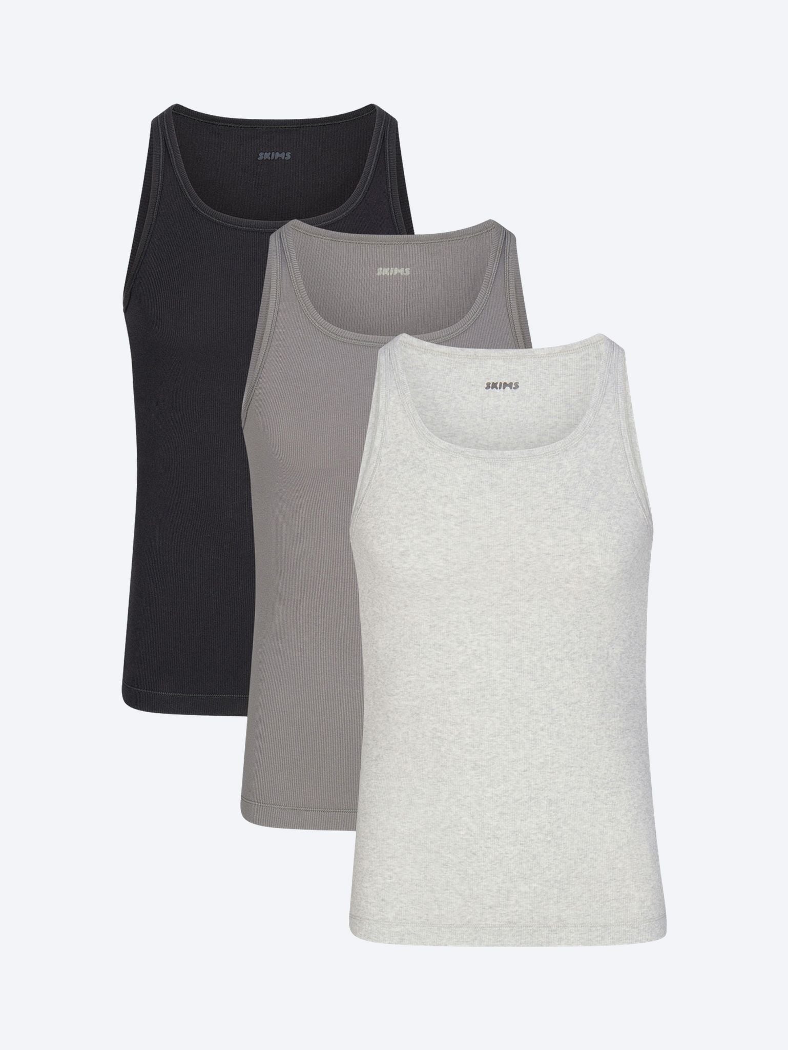 Skims Baumwollripp-Tanktop im 3er-Pack 1