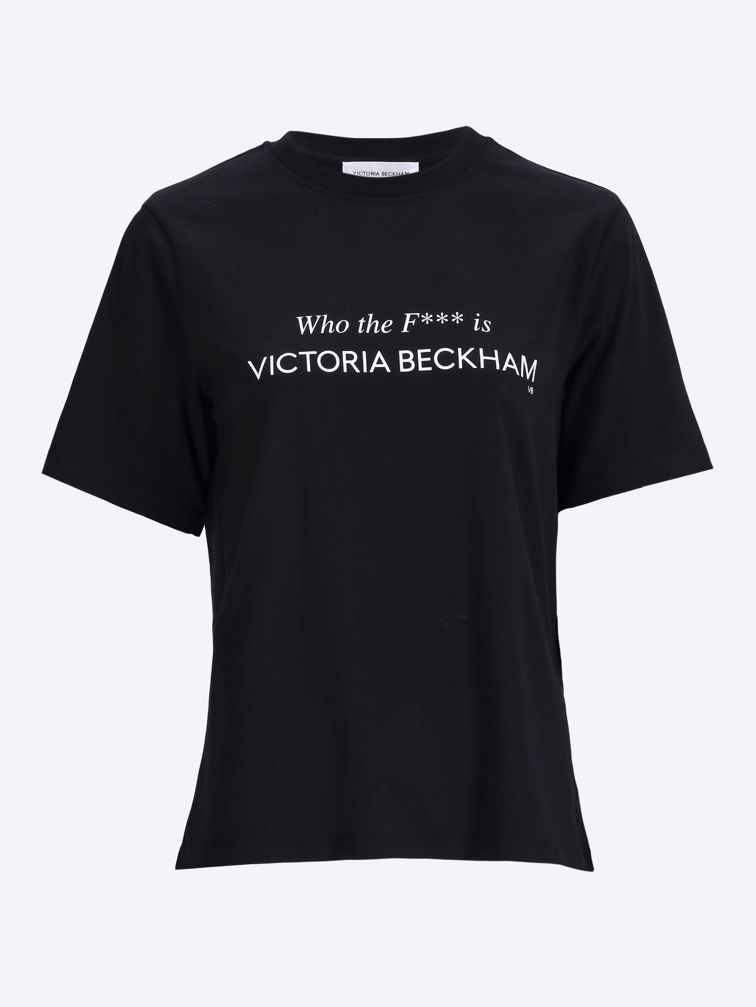 Slogan who the f is victoria beckham t-shirt 1