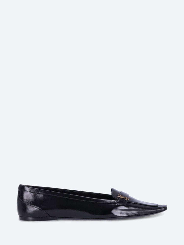 Smooth leather poppy ballerinas 1