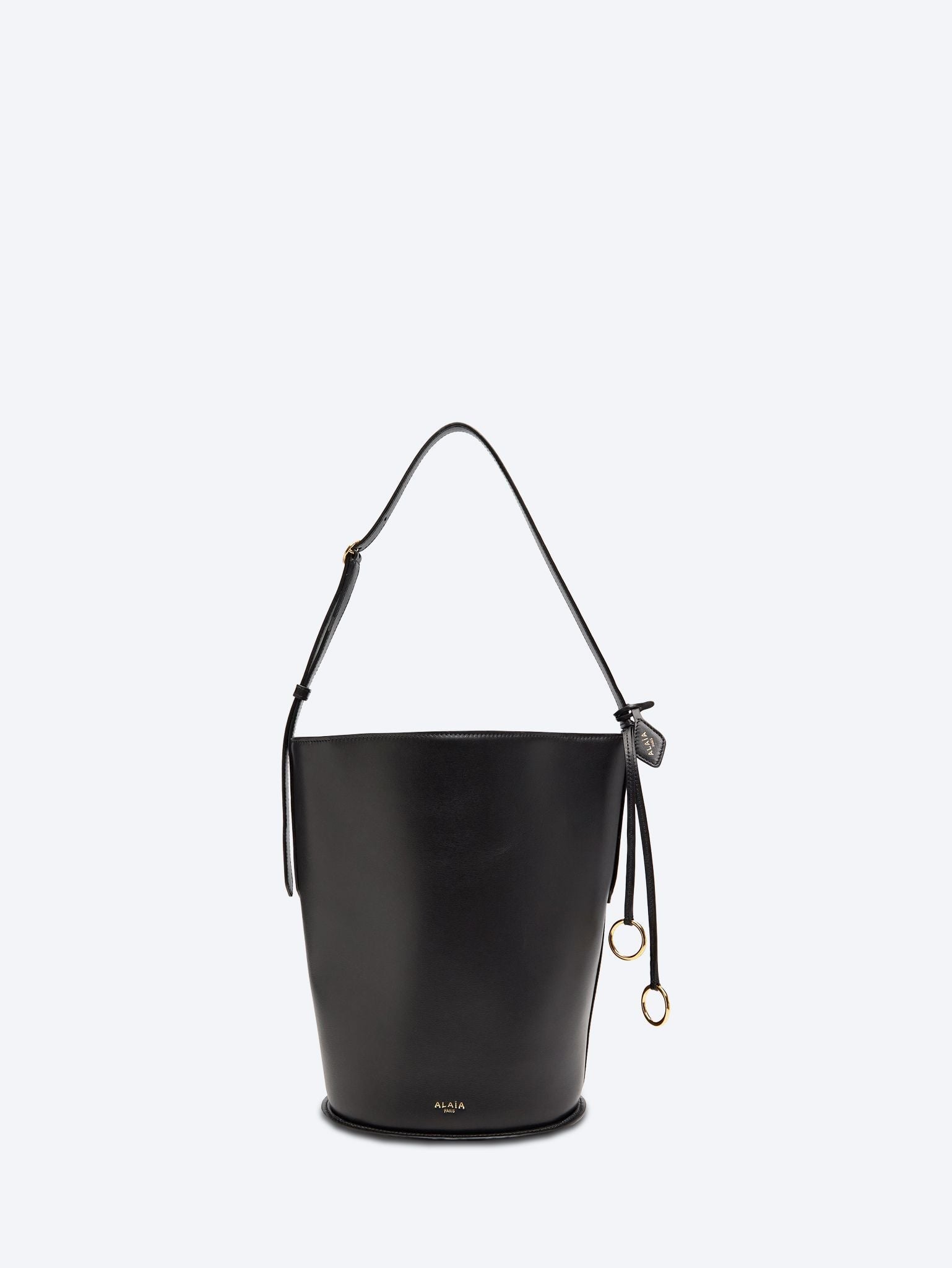 Smooth leather small bucket bag 1