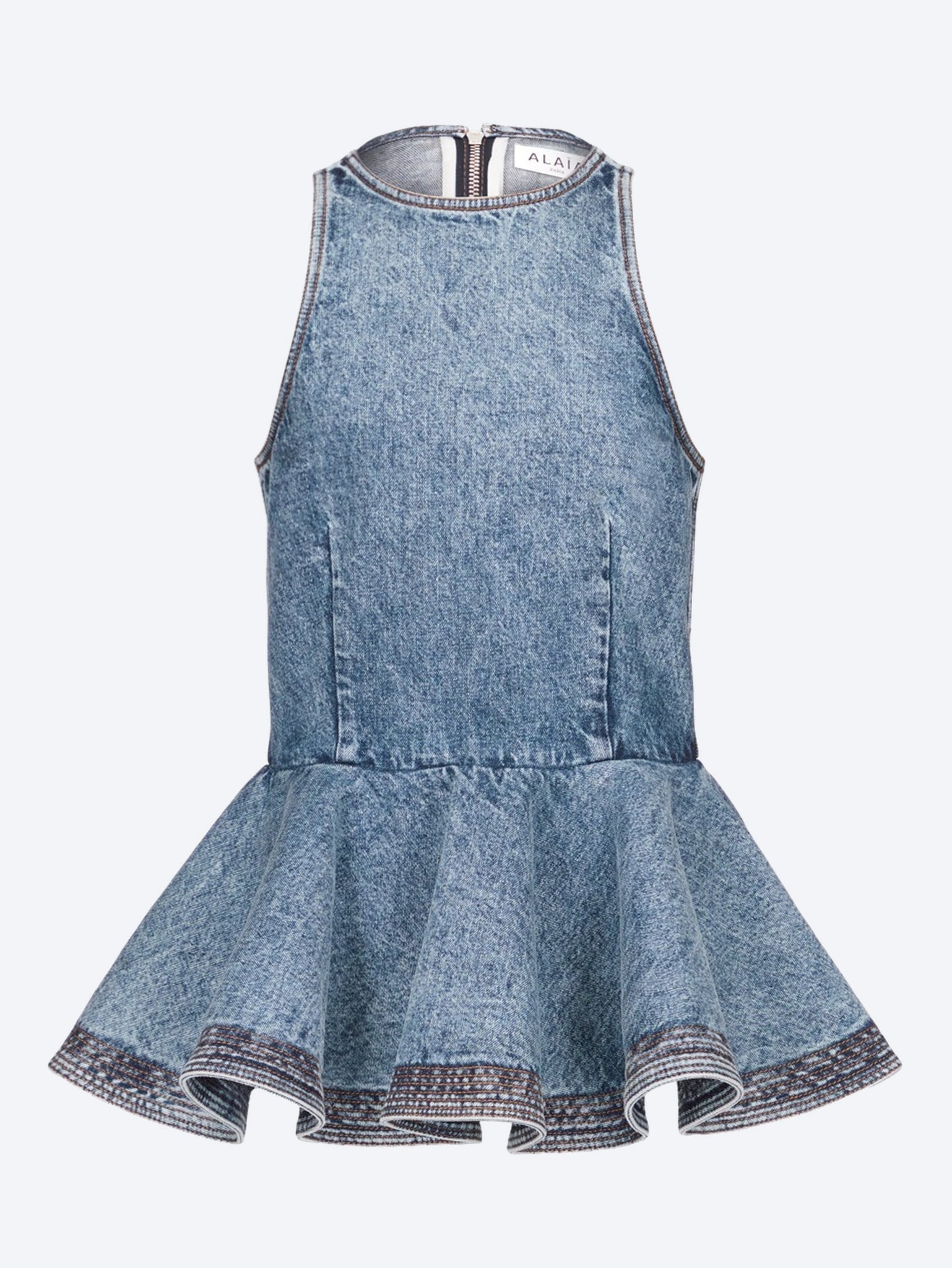 Snow denim peplum top 1