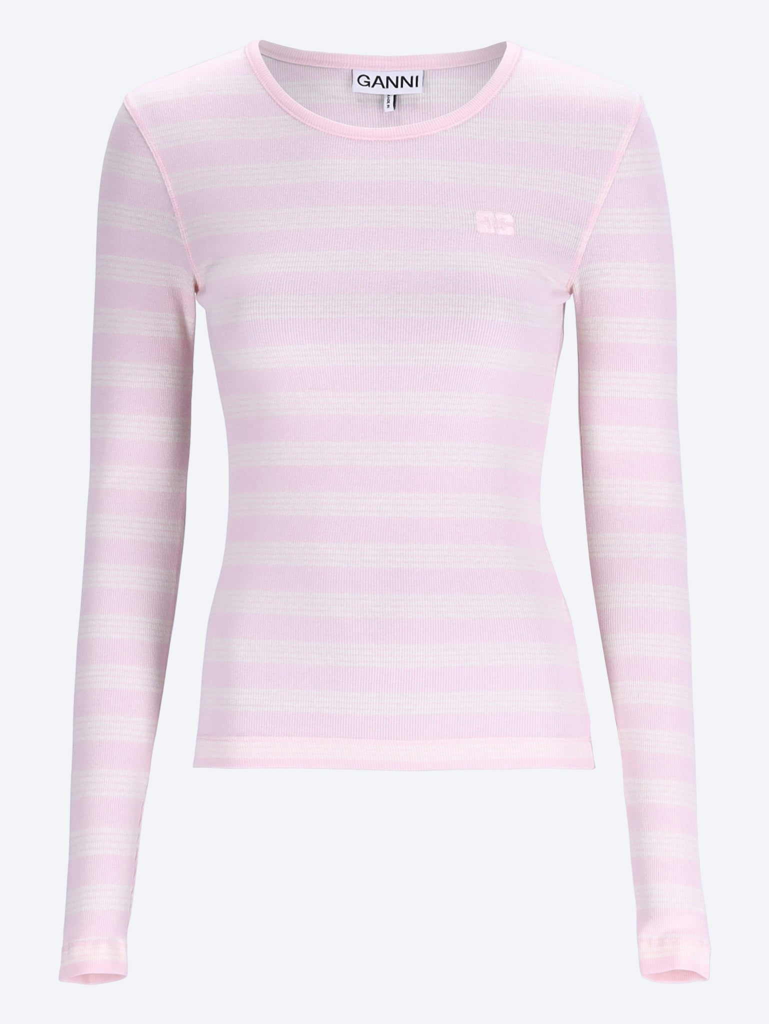 Soft cotton stripe rib long sleeve t-shirt 1