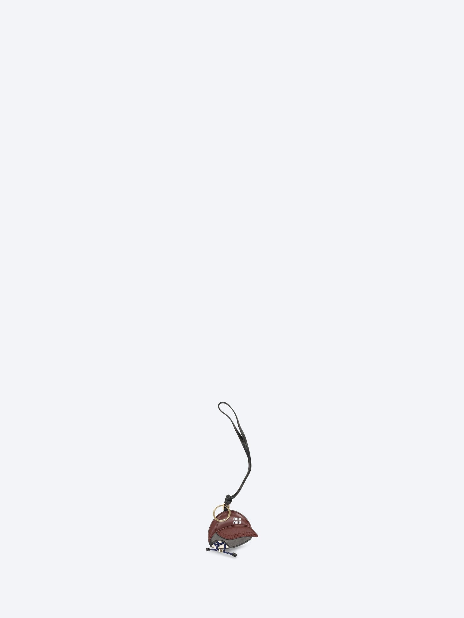 Steel key ring with leather pendant 1