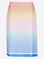 Stretch printed mesh midi skirt ref: