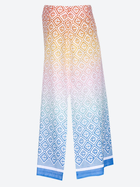Stretch printed mesh midi skirt