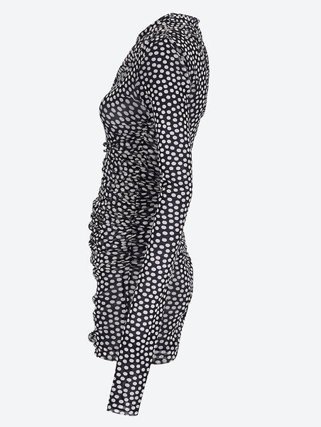 Stretch tulle dots dress