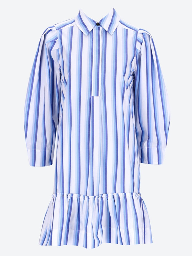 Stripe cotton mini shirt dress 1