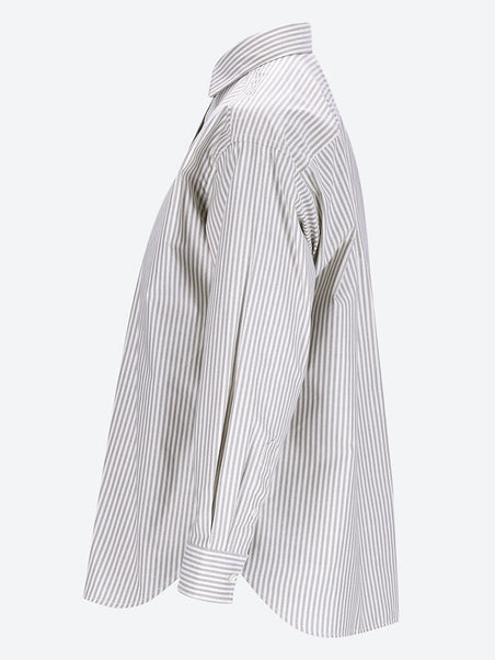 Striped half-placket shirt