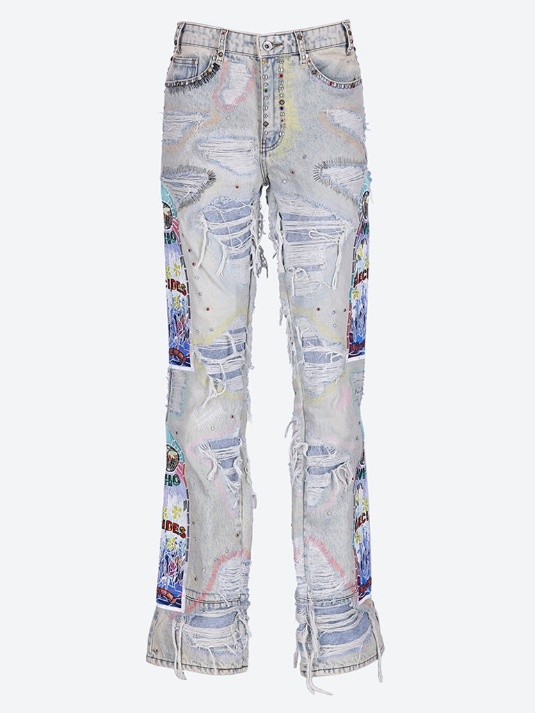 Stud distressed jeans 1