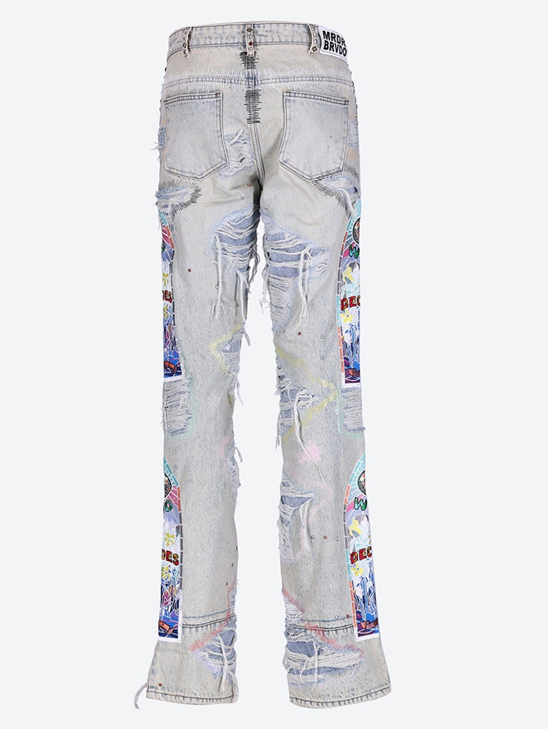 Stud distressed jeans 3