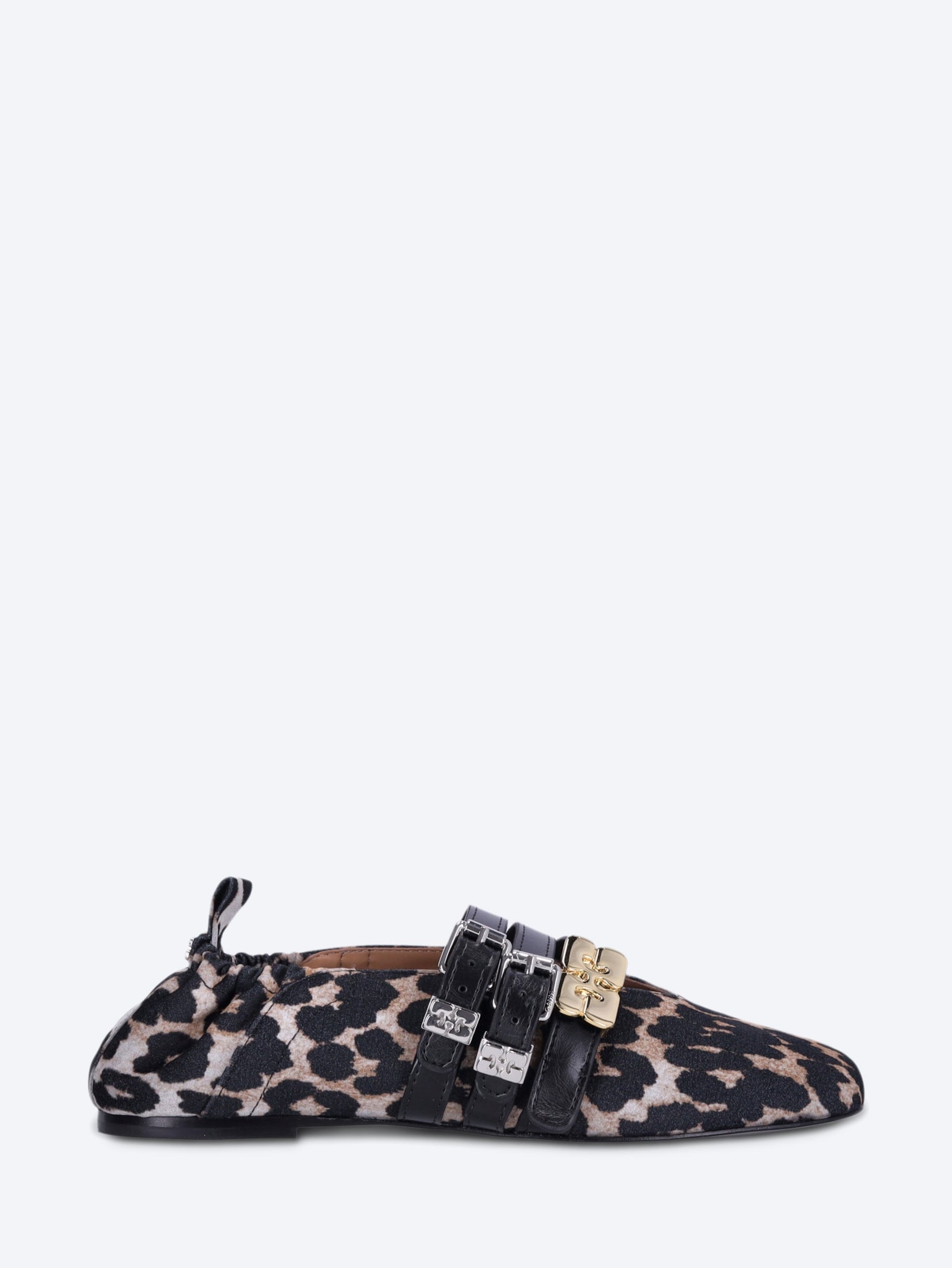 Sue triple flocked denim printed ballerinas 1